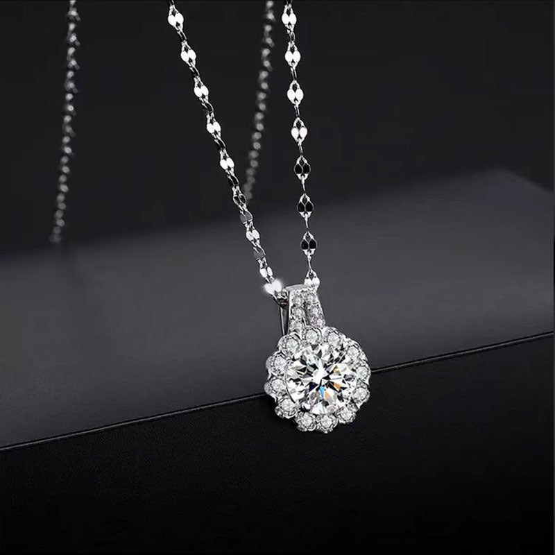 Lumière Éternelle: 925 Sterling Silver Zircon Necklace for Women