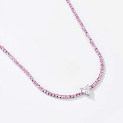 Fashion S925 Silver Necklace Bracelet Women'S Diamond-Embedded High-Grade Simple Elegant Jewelry