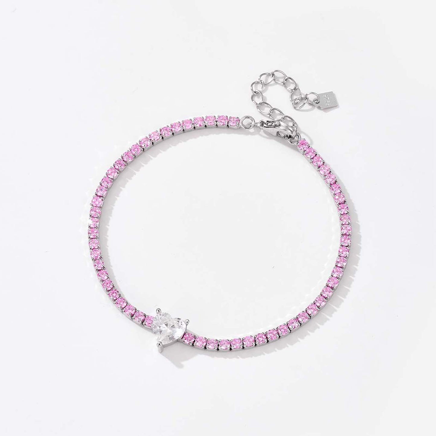 Fashion S925 Silver Necklace Bracelet Women'S Diamond-Embedded High-Grade Simple Elegant Jewelry