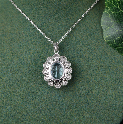 Frozen Bloom of the Aurora: 925 Silver Accessories Clavicle Chain