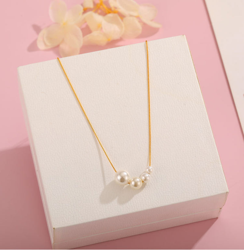 Luminous Grace of the Sea: S925 Silver Simple Pearl Necklace 