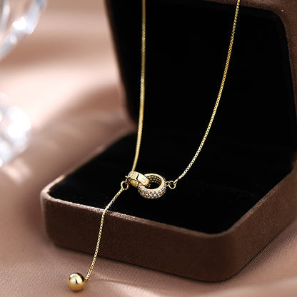 Fashion Double Ring Necklace Women'S Light Luxury Niche Design