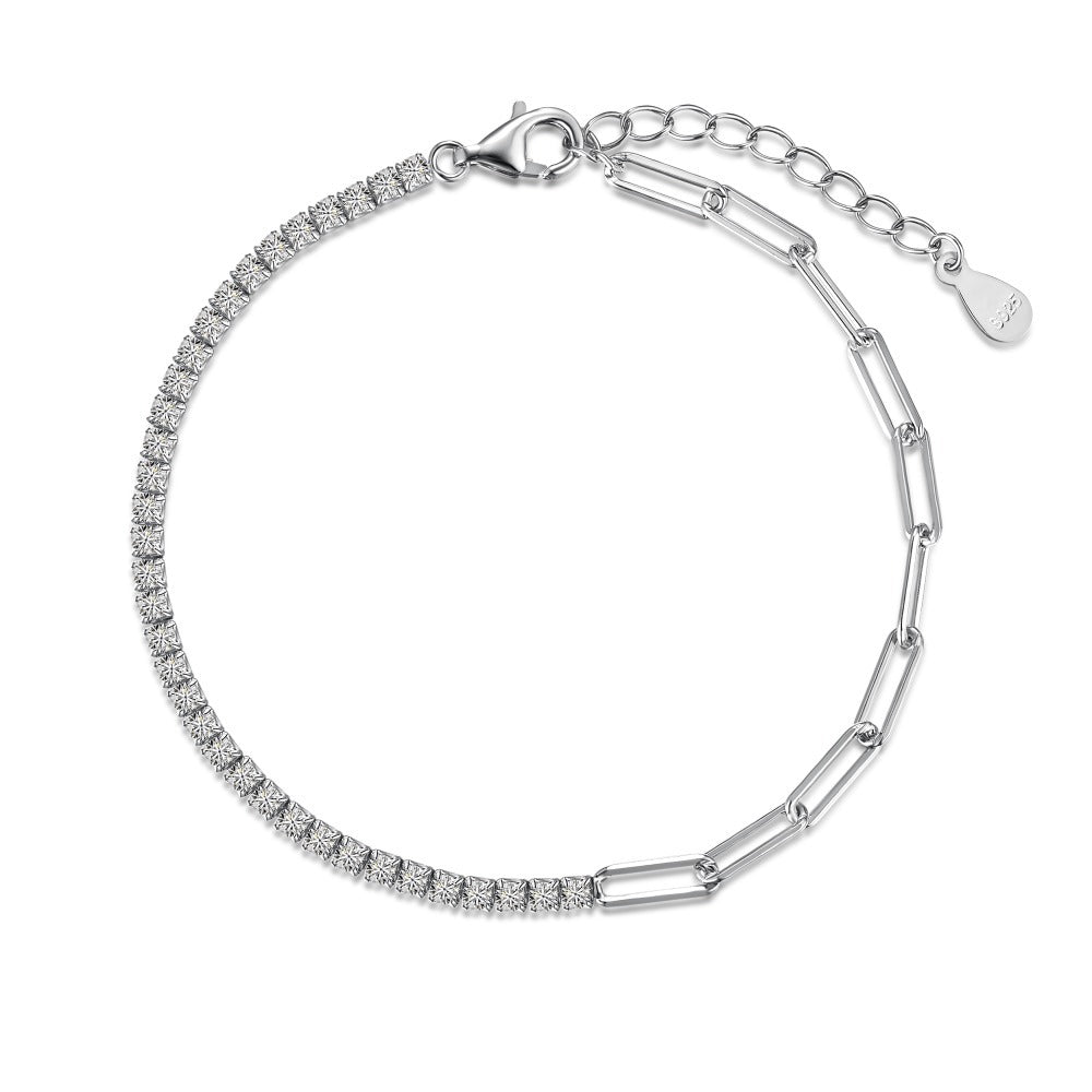 Elysian Elegance: S925 Silver White Zircon Tennis Bracelet