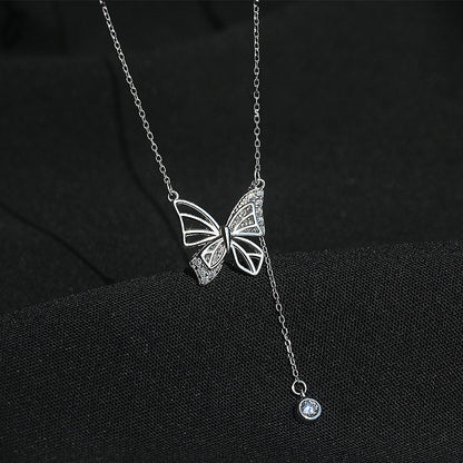 Butterfly's Whisper of the Celestial Dawn: S925 Sterling Silver Pendant 