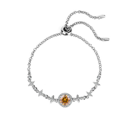 Celestial Radiance of the Midnight Sky: S925 Sterling Silver Bracelet 