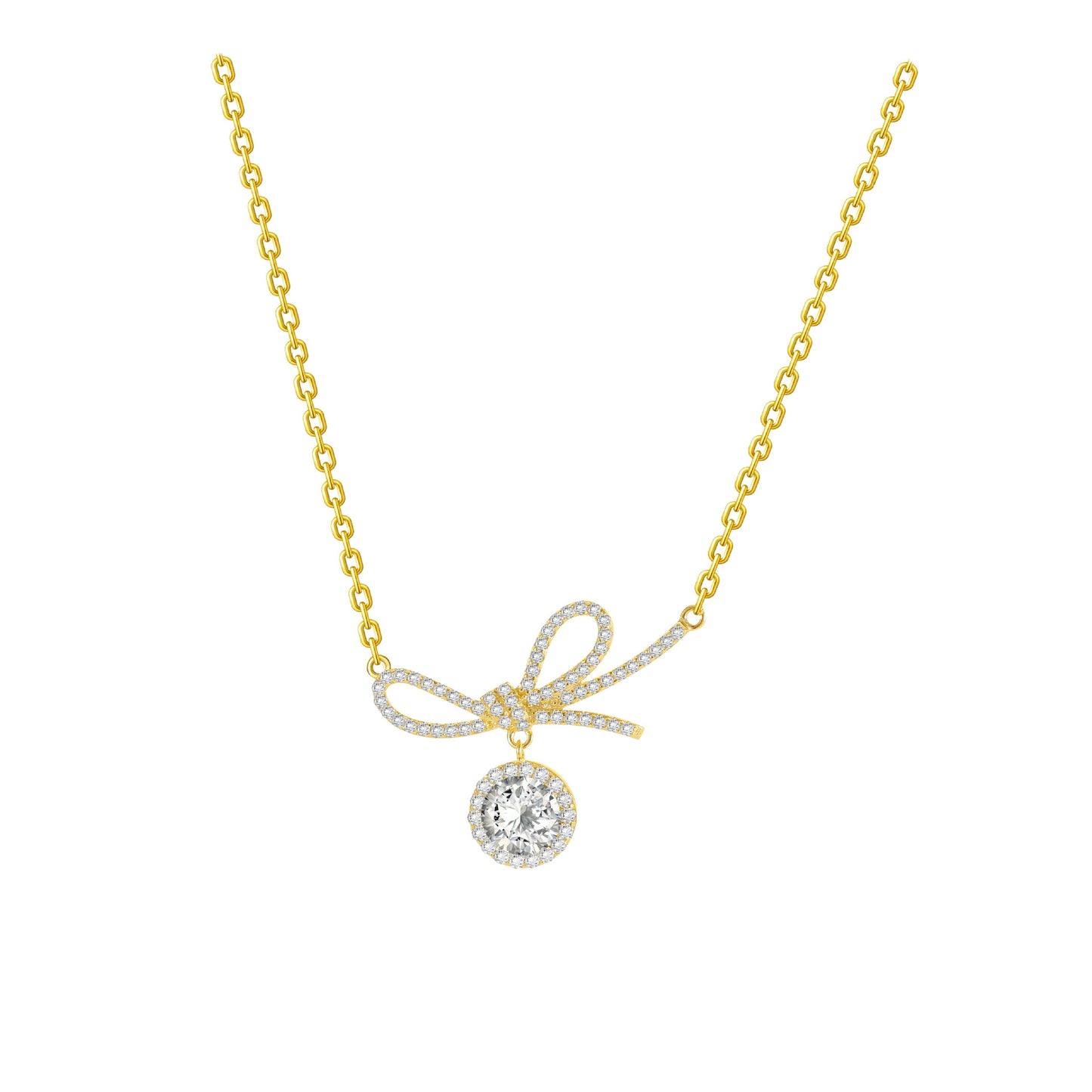 Amélie Charm: Sterling Silver Bow Necklace