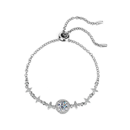 Celestial Radiance of the Midnight Sky: S925 Sterling Silver Bracelet